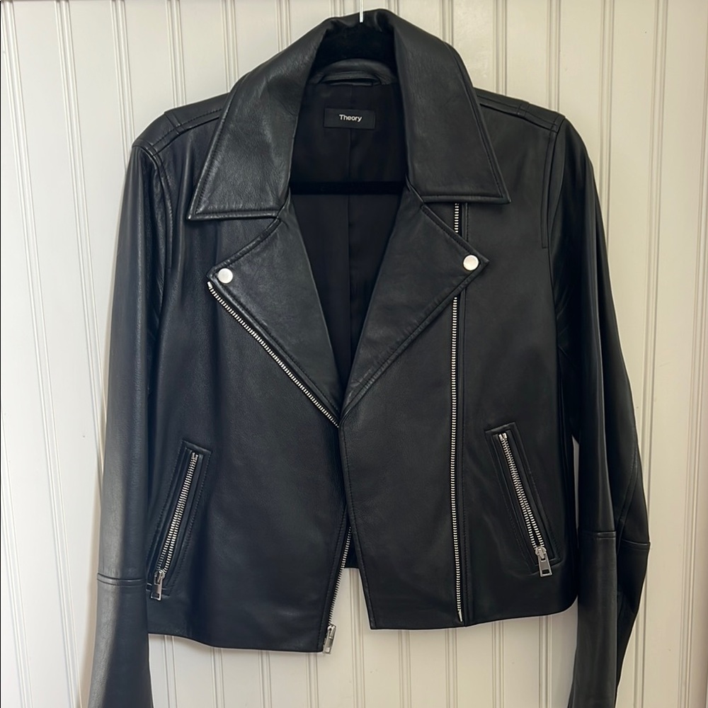 Theory Black Leather Jacket